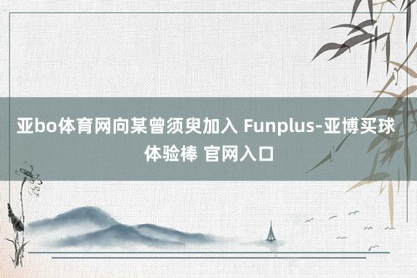 亚bo体育网向某曾须臾加入 Funplus-亚博买球 体验棒 官网入口