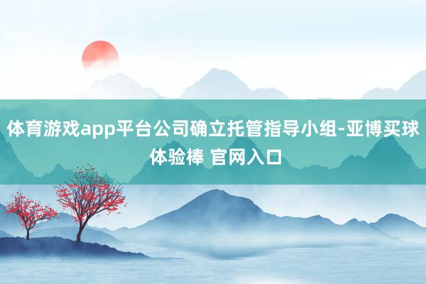 体育游戏app平台公司确立托管指导小组-亚博买球 体验棒 官网入口
